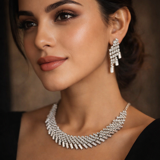 Modern silver necklace