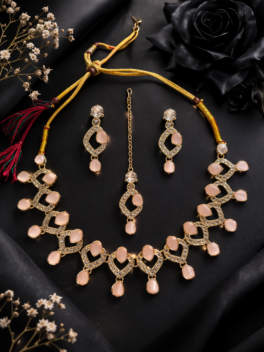 Blue Rose Drop Necklace