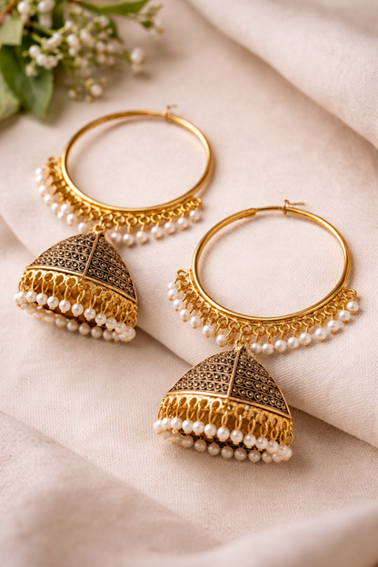 Pearl Veil Jhumka