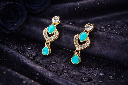 Aqua Rose drop Necklace